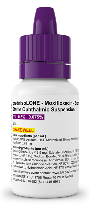 Prednisolone/Moxifloxacin/Bromfenac (Pred-Moxi-Brom)